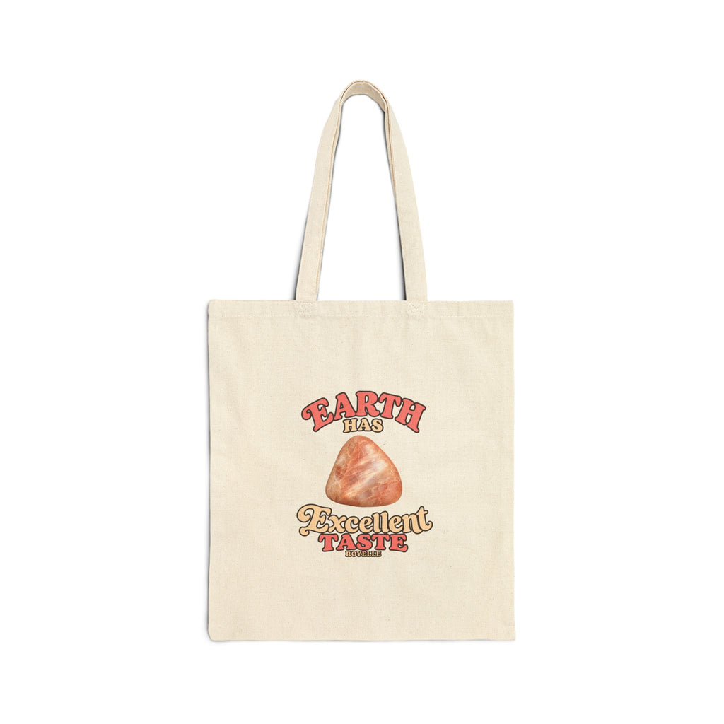Earth Has Excellent Taste — Peach Moonstone Canvas Tote