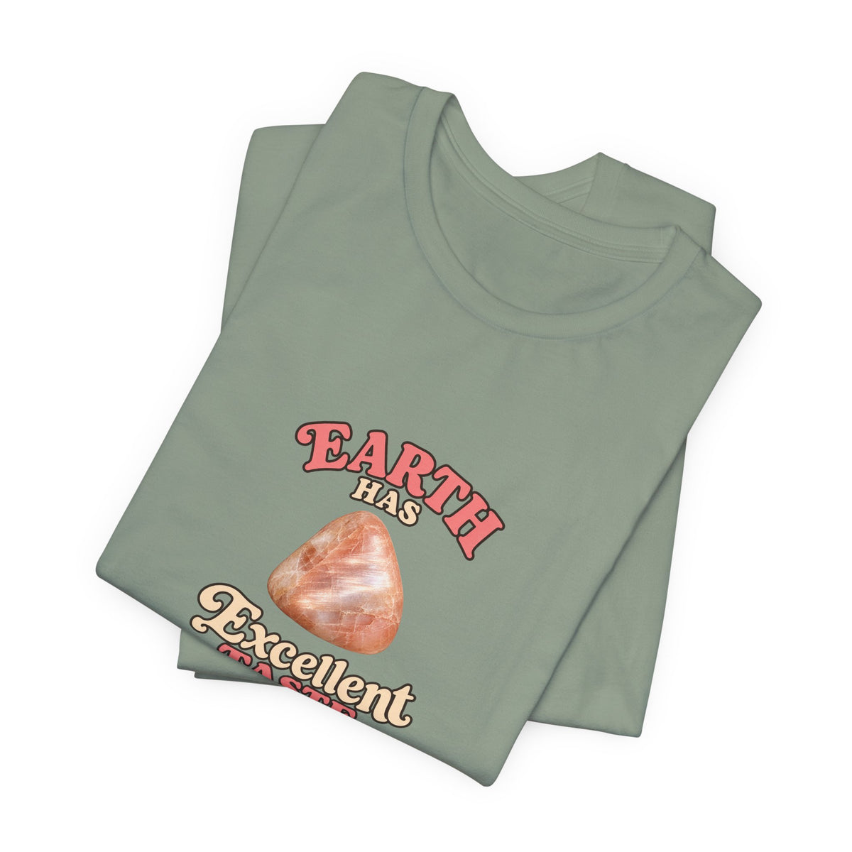 Earth Has Excellent Taste — Peach Moonstone Tee | Golds, Mints & Teal