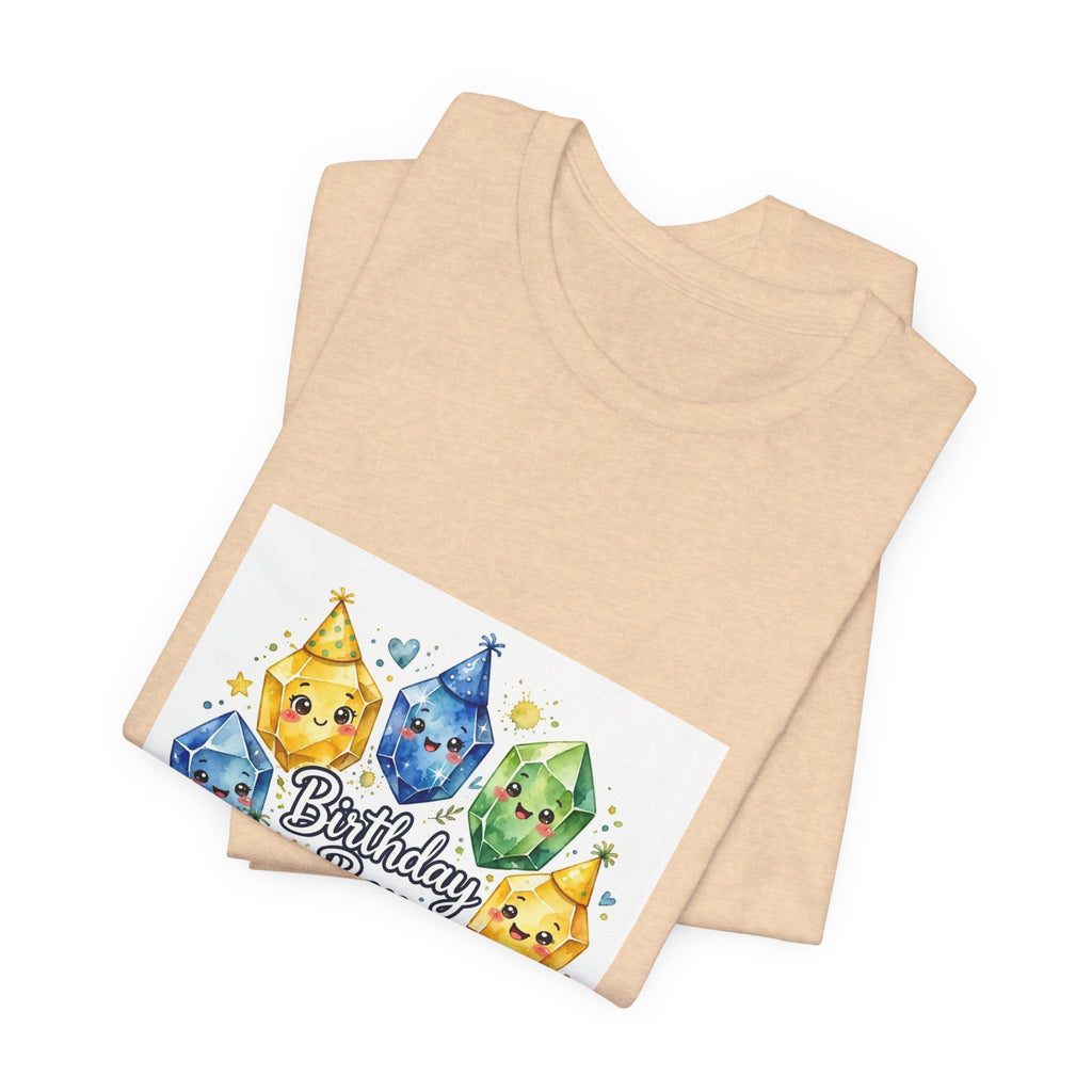 Birthday Boy Crystal Party T-Shirt | Sandy Neutrals & Oranges