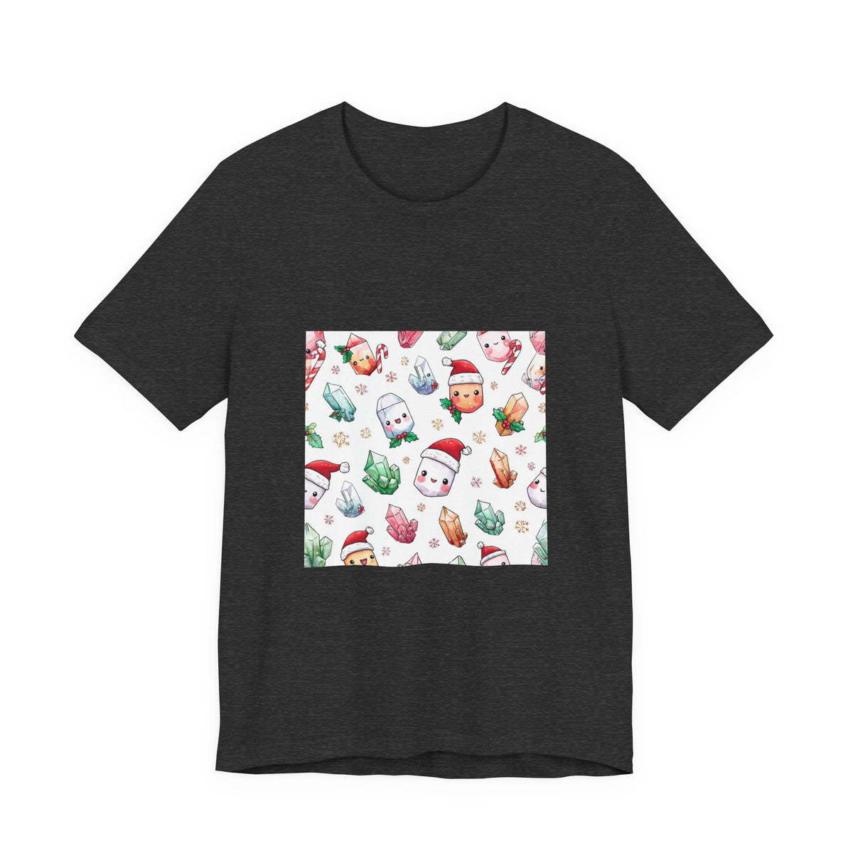 Pastel Christmas Crystal Friends T-Shirt | Dark Neutrals & Reds