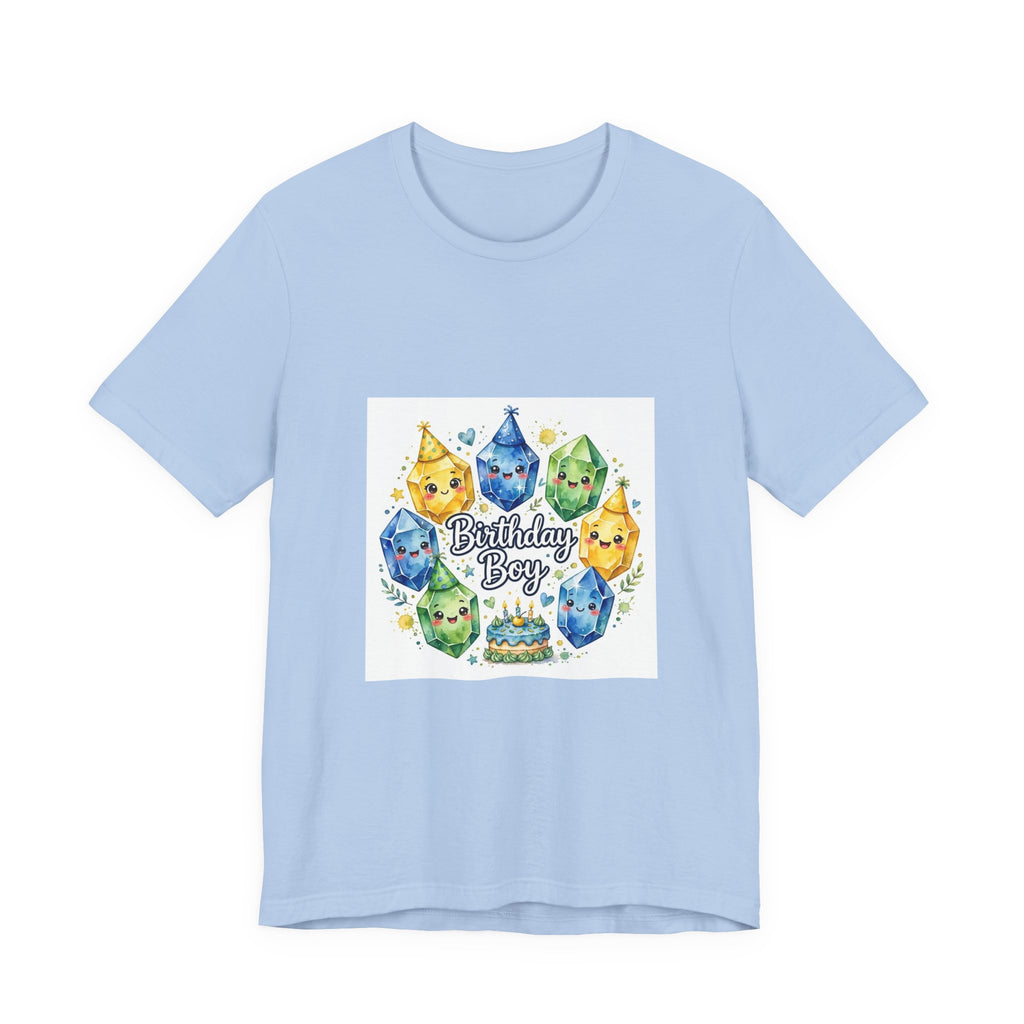Birthday Boy Crystal Party T-Shirt | Soft Blues