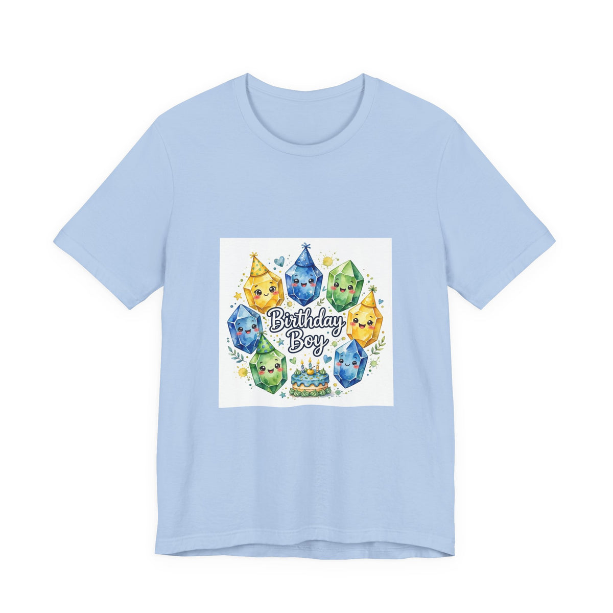 Birthday Boy Crystal Party T-Shirt | Soft Blues