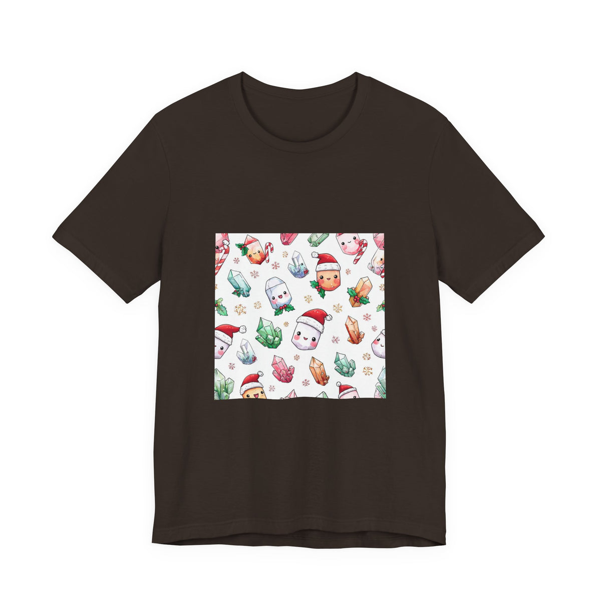 Pastel Christmas Crystal Friends T-Shirt | Earthy Reds & Browns