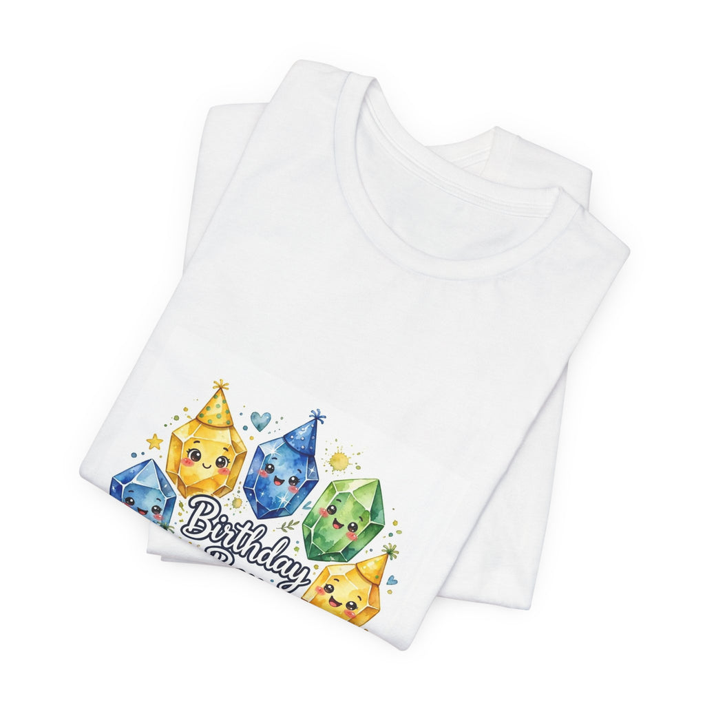 Birthday Boy Crystal Party T-Shirt | Light Neutrals