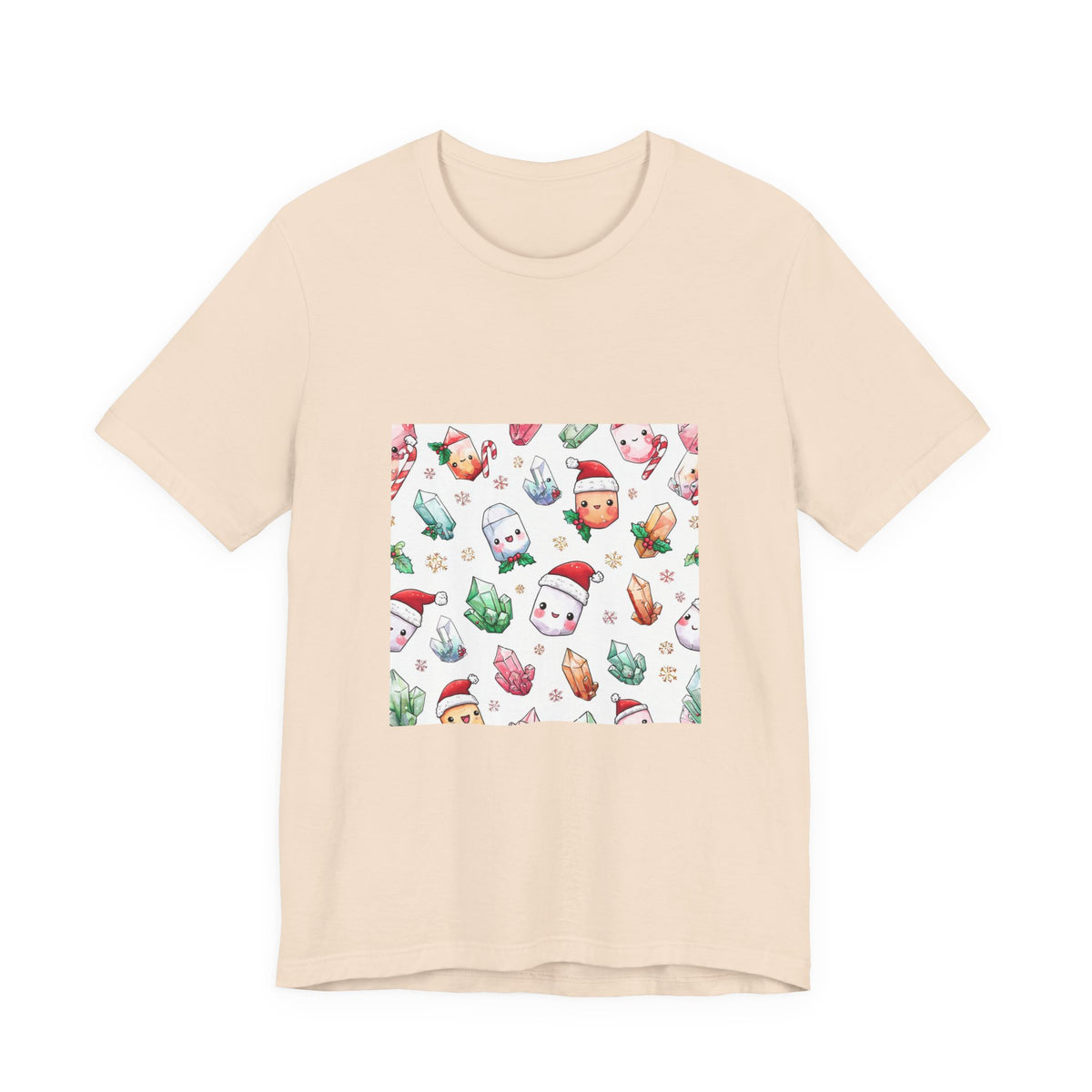 Pastel Christmas Crystal Friends T-Shirt | Sandy Neutrals & Oranges