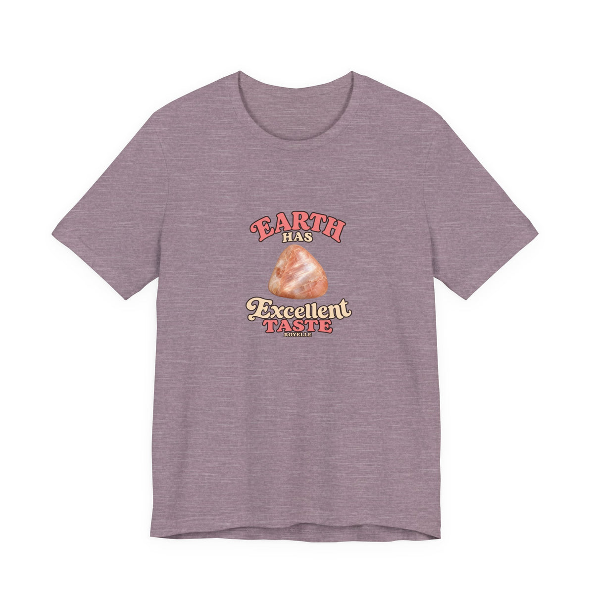 Earth Has Excellent Taste — Peach Moonstone Tee | Royal, Navy & Purple