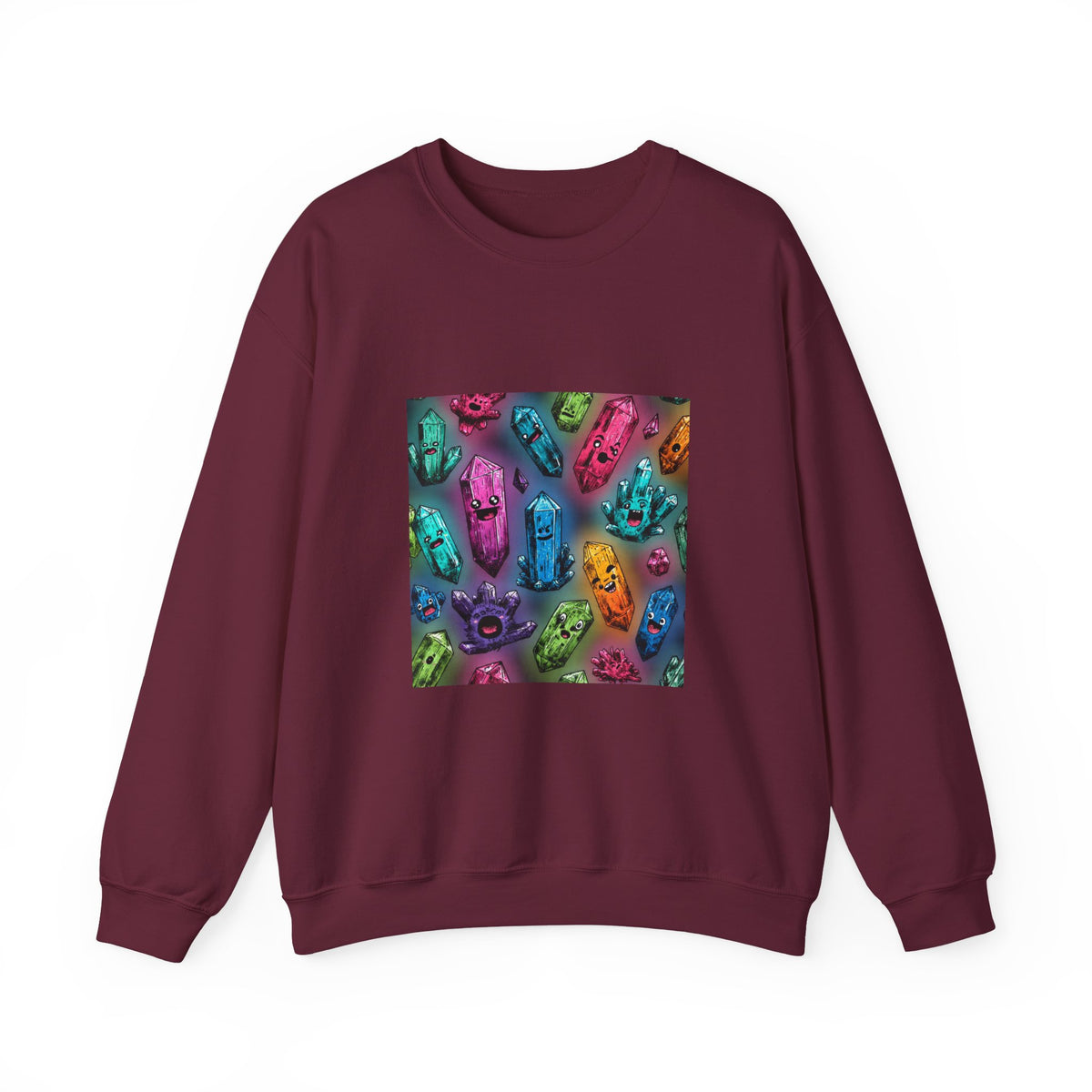 Colorful Crystal Characters Crewneck | Earth Tones & Brights