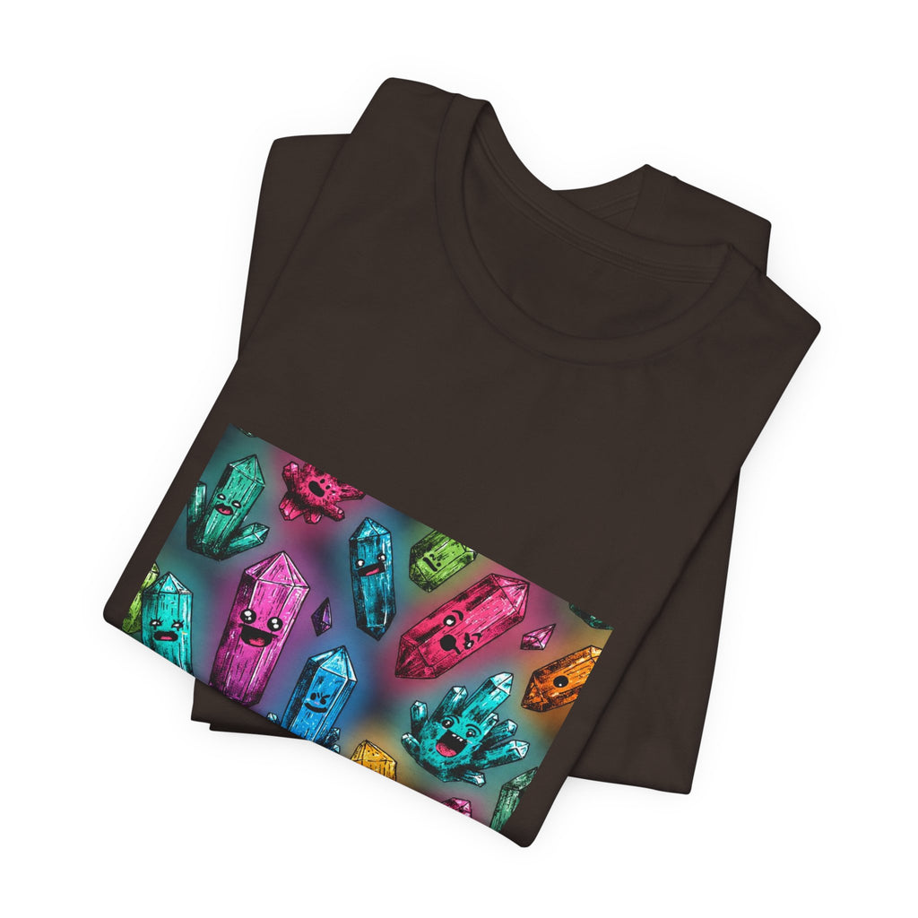 Colorful Crystal Characters T-Shirt | Earthy Reds & Browns