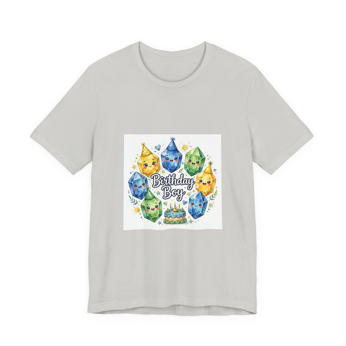 Birthday Boy Crystal Party T-Shirt | Light Neutrals