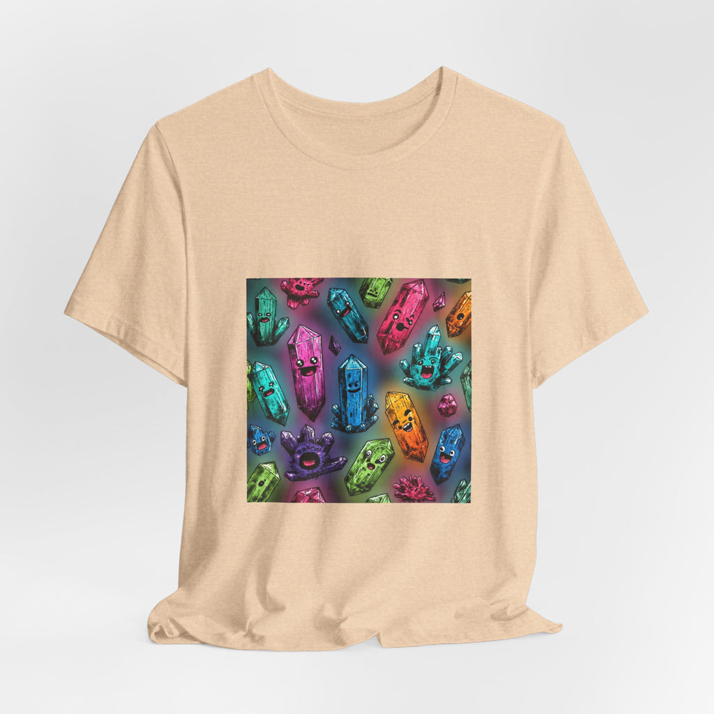 Colorful Crystal Characters T-Shirt | Sandy Neutrals & Oranges
