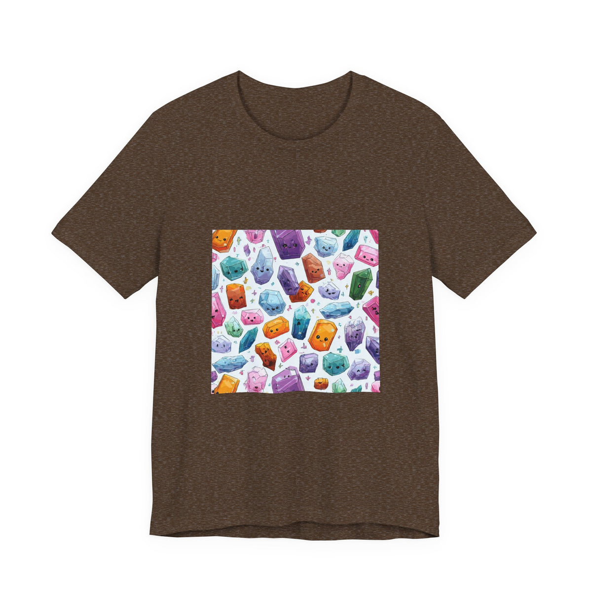 Pastel Crystal Friends T-Shirt | Earthy Reds & Browns