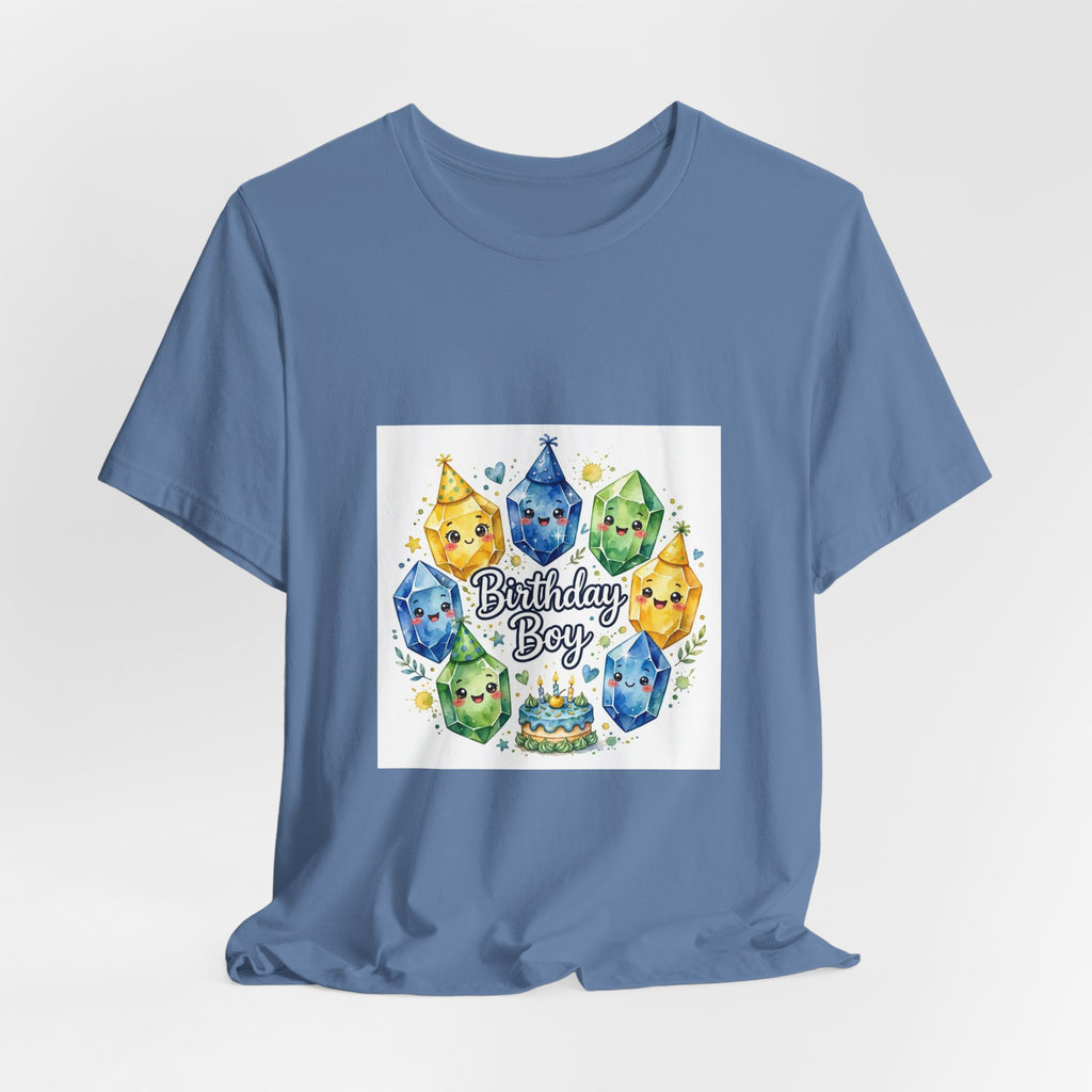 Birthday Boy Crystal Party T-Shirt | Soft Blues