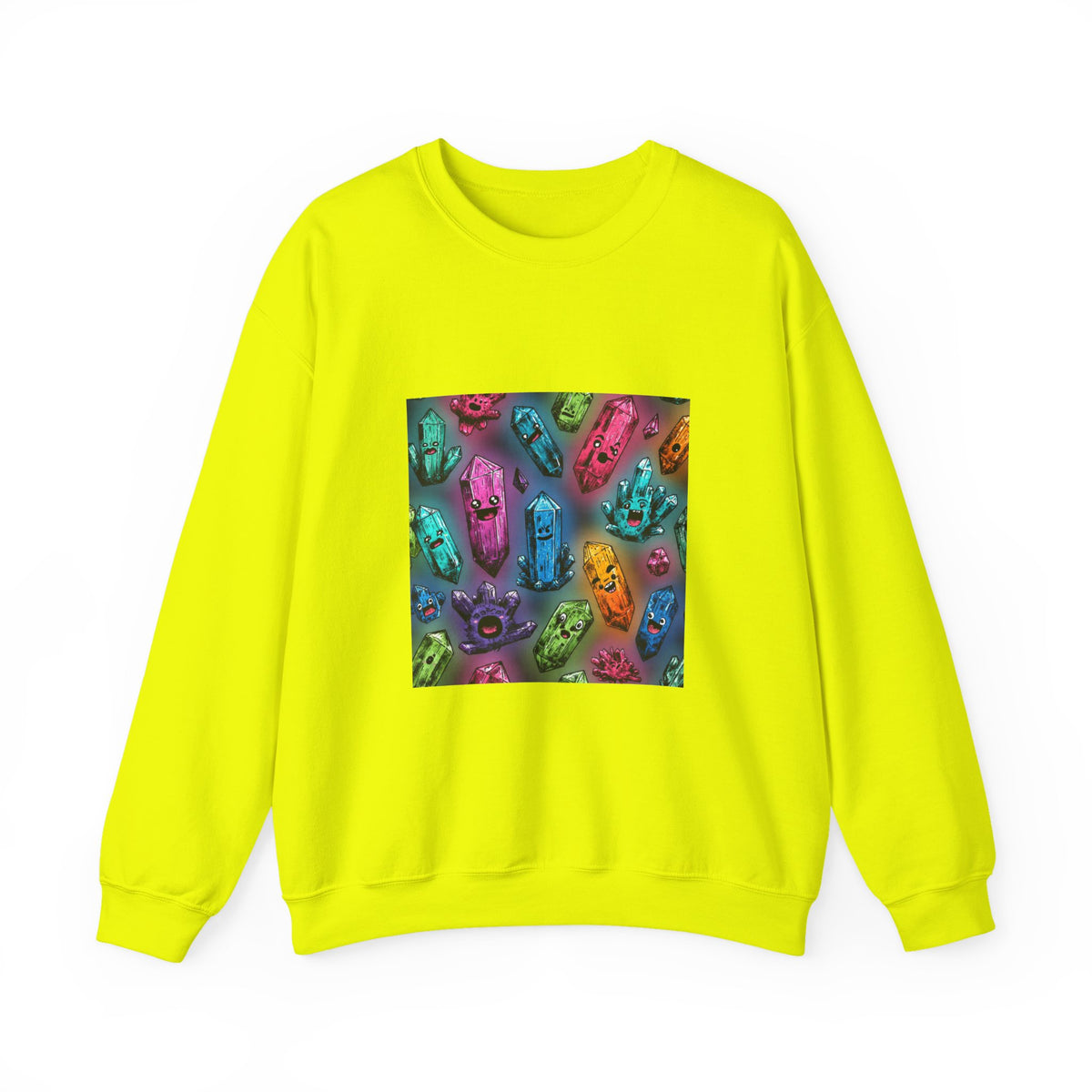 Colorful Crystal Characters Crewneck | Earth Tones & Brights