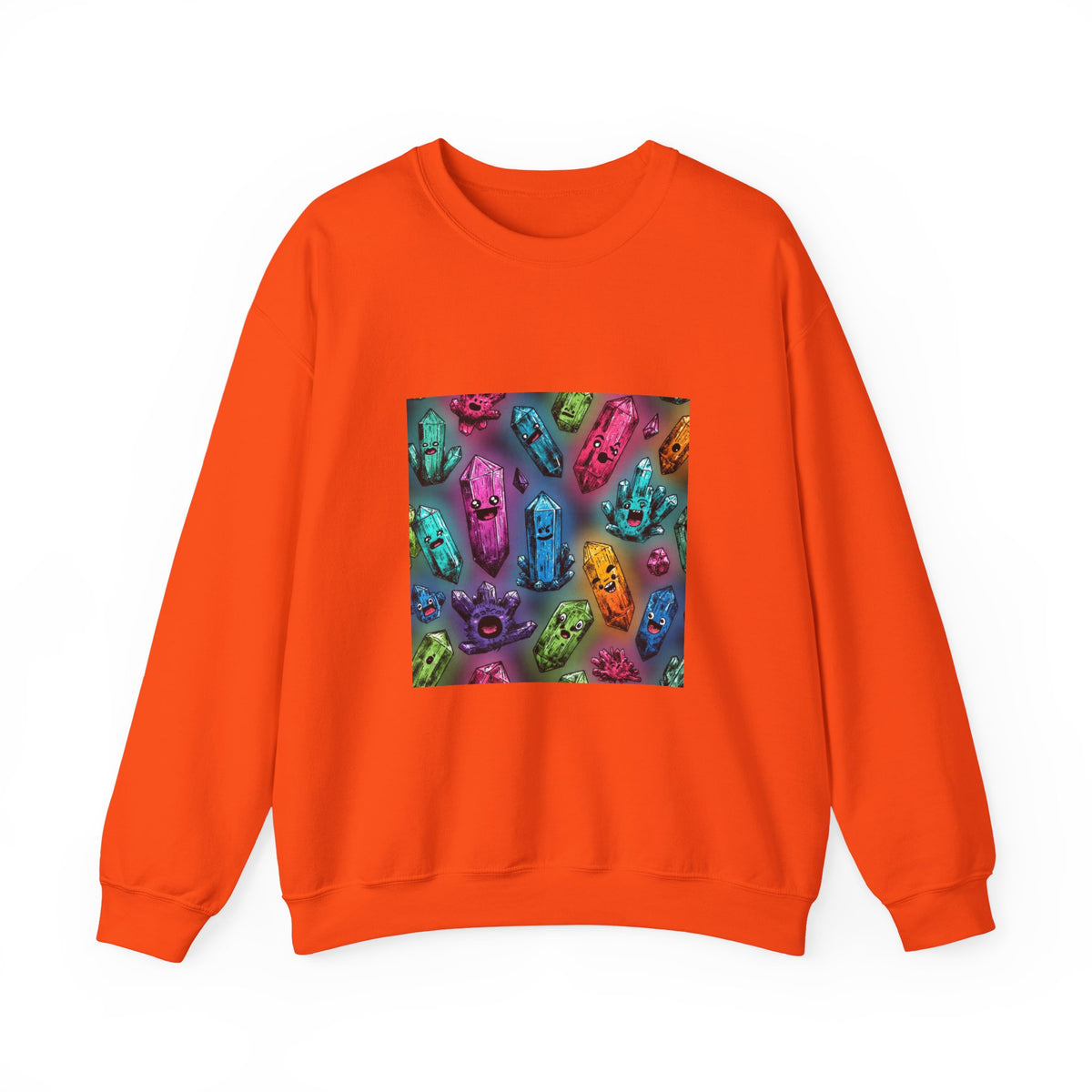 Colorful Crystal Characters Crewneck | Earth Tones & Brights