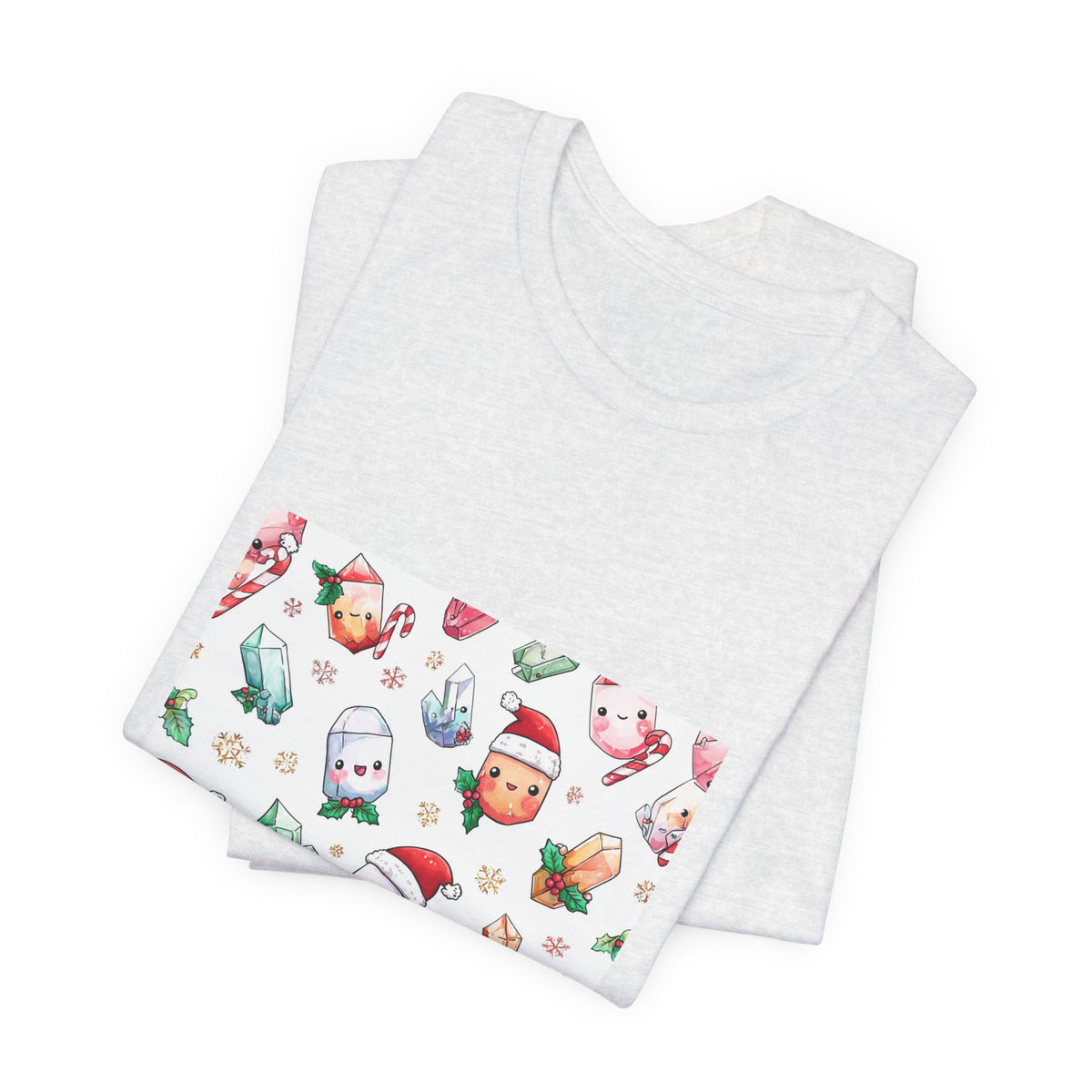 Pastel Christmas Crystal Friends T-Shirt | Light Neutrals