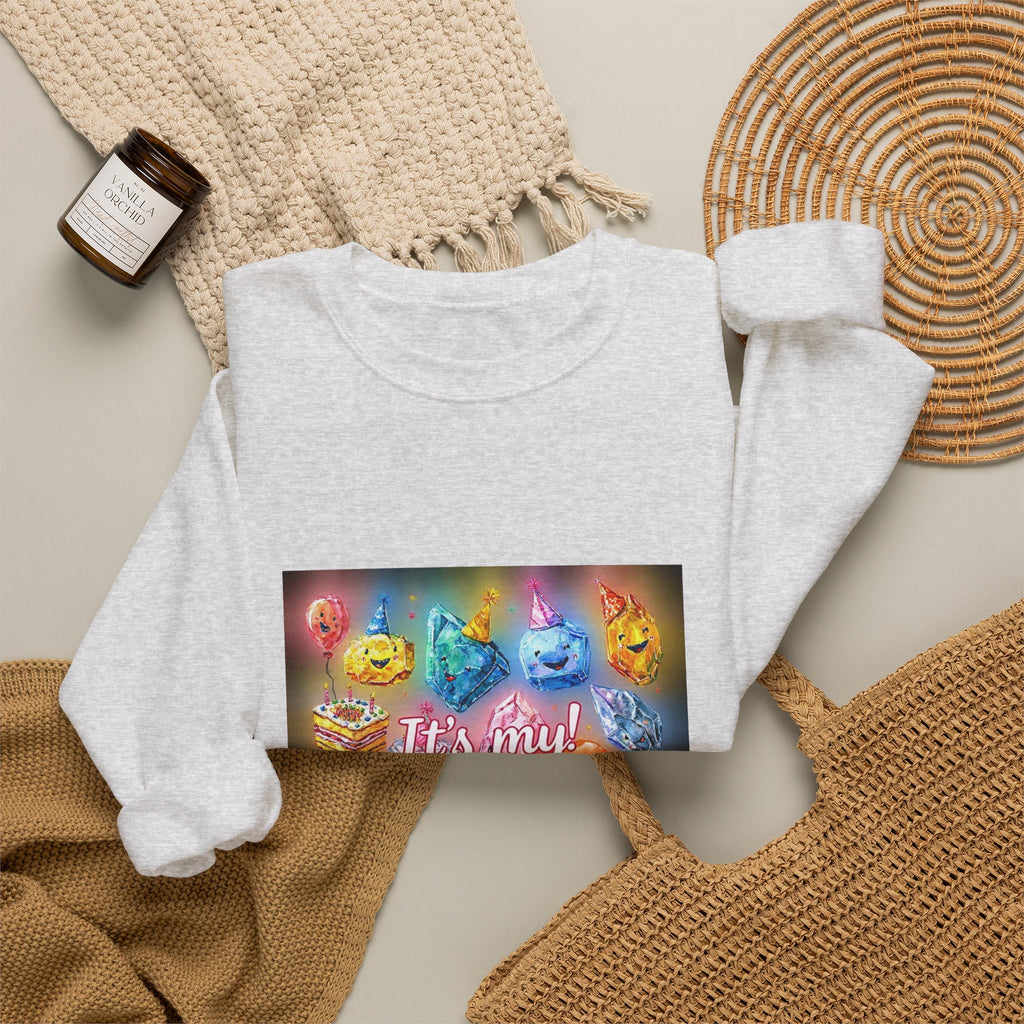It's My Birthday Crystal Party Crewneck | Neutrals & Reds