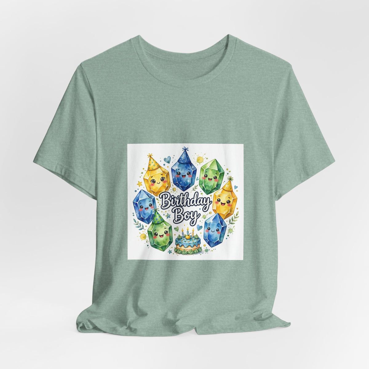 Birthday Boy Crystal Party T-Shirt | Soft Blues