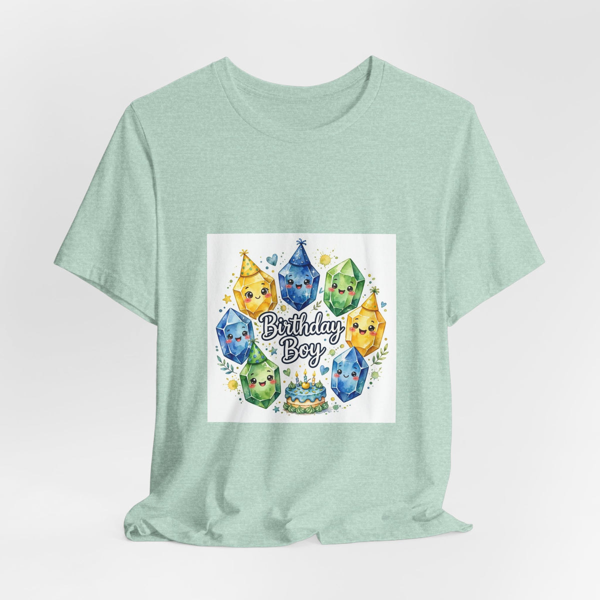 Birthday Boy Crystal Party T-Shirt | Golds, Mints & Teal