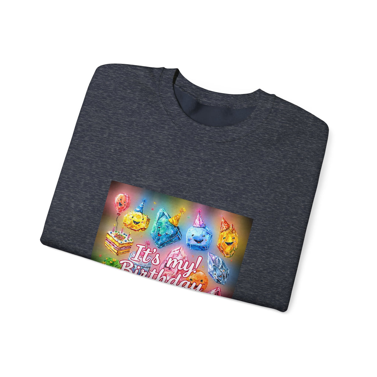 It's My Birthday Crystal Party Crewneck | Blues, Purples & Pinks