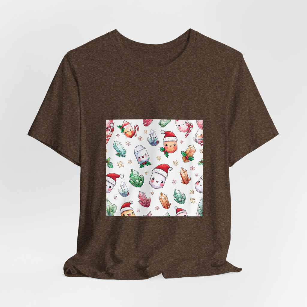 Pastel Christmas Crystal Friends T-Shirt | Earthy Reds & Browns