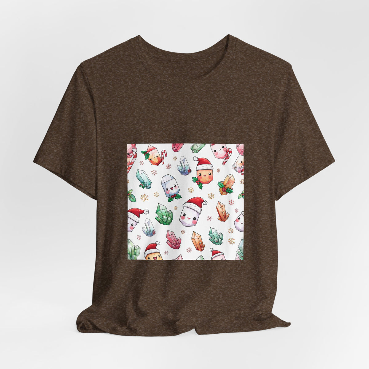 Pastel Christmas Crystal Friends T-Shirt | Earthy Reds & Browns