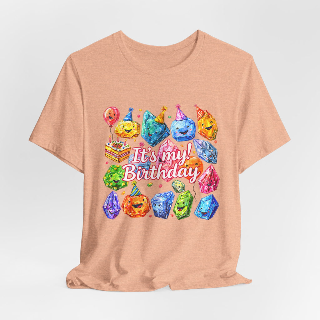 It's My Birthday Crystal Party T-Shirt | Peach & Sunset