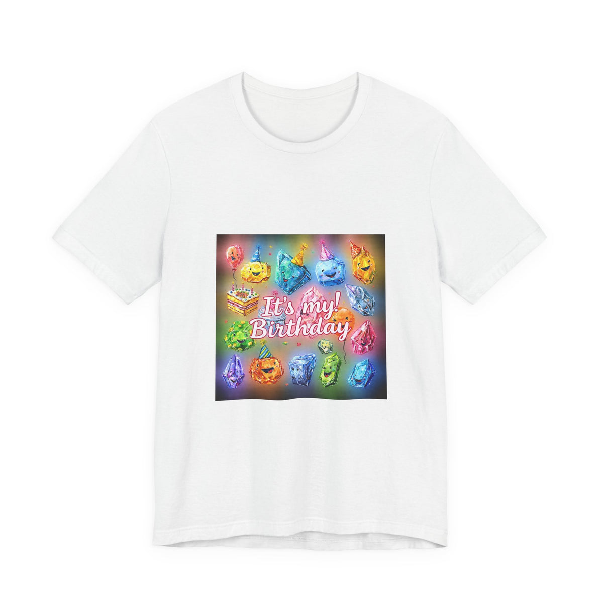 It's My Birthday Crystal Party T-Shirt | Light Neutrals