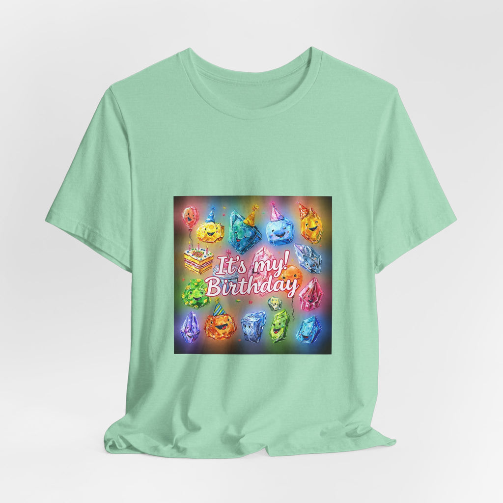 It's My Birthday Crystal Party T-Shirt | Golds, Mints & Teal