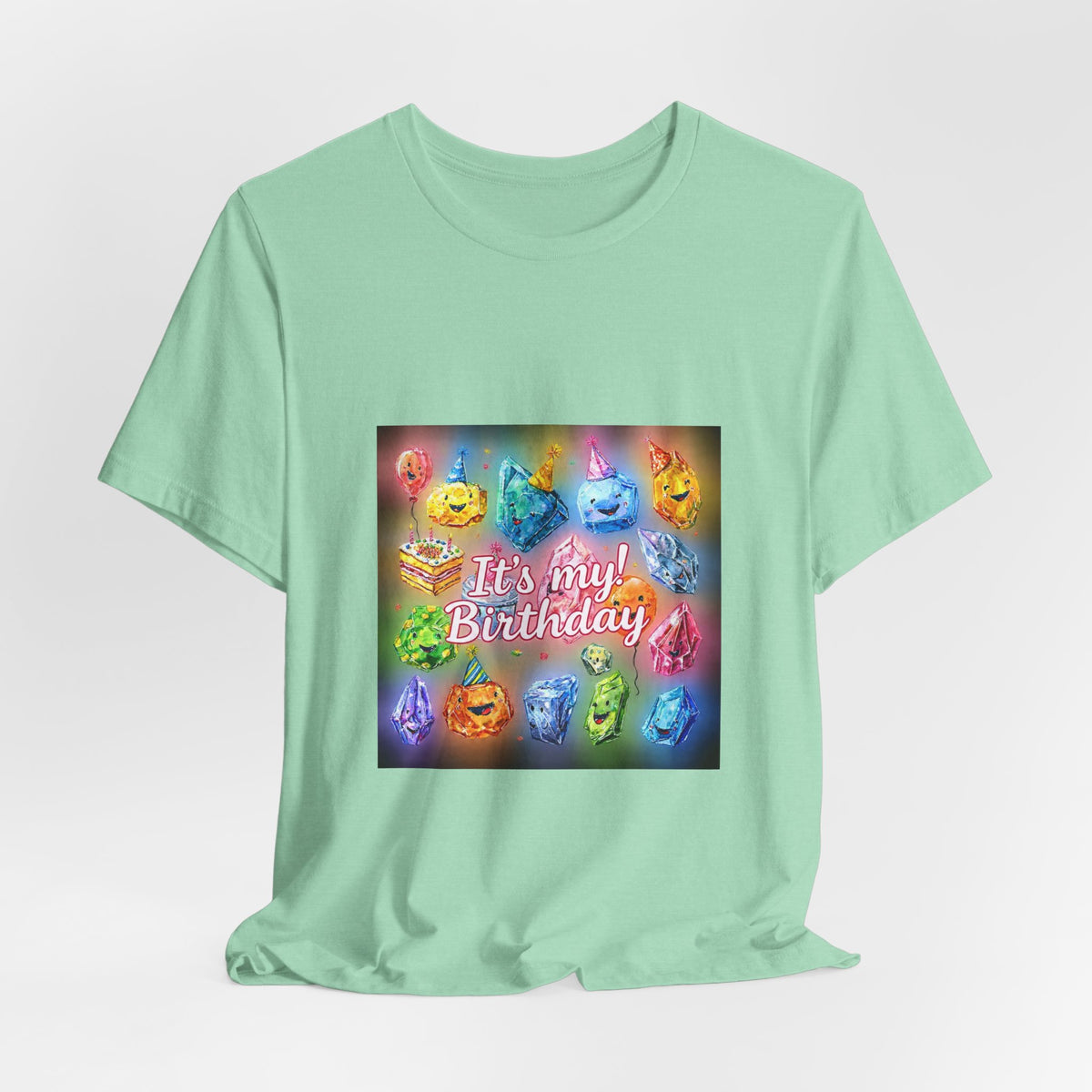 It's My Birthday Crystal Party T-Shirt | Golds, Mints & Teal