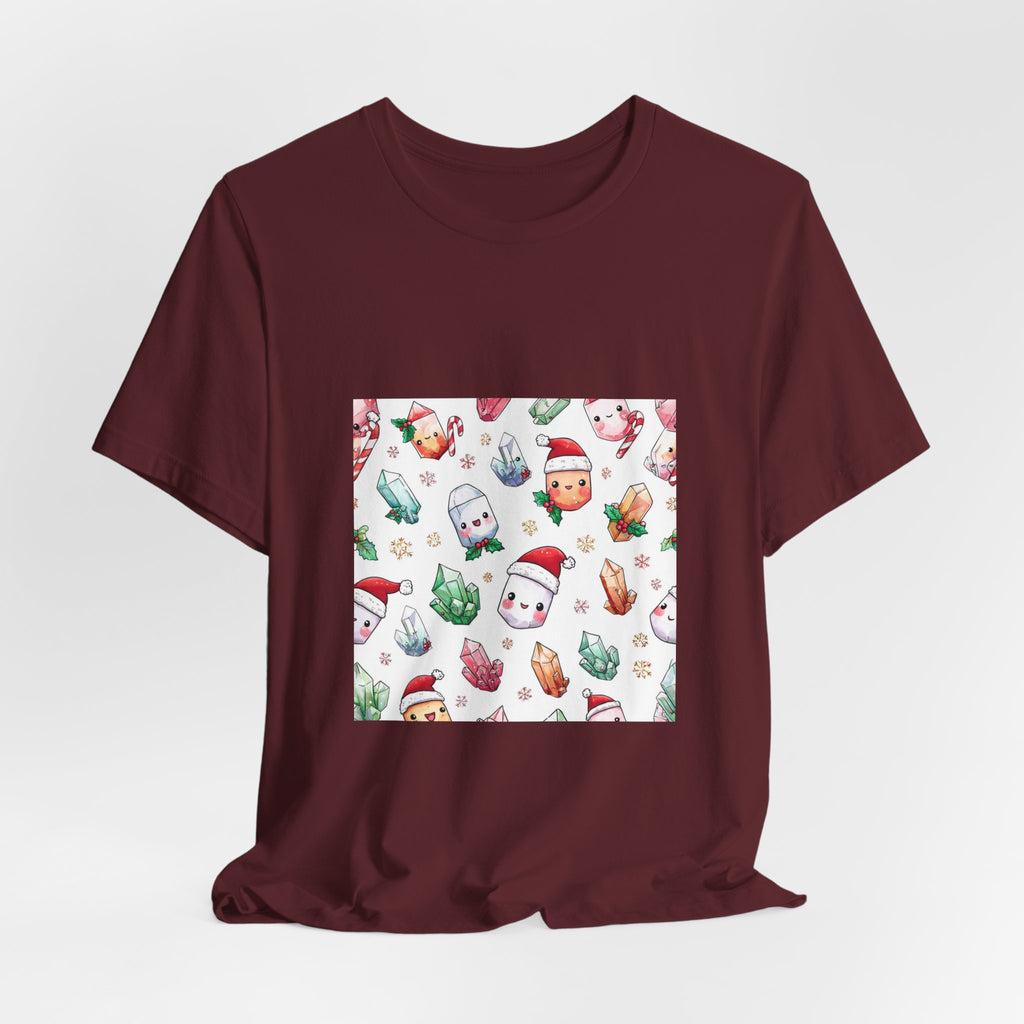 Pastel Christmas Crystal Friends T-Shirt | Earthy Reds & Browns