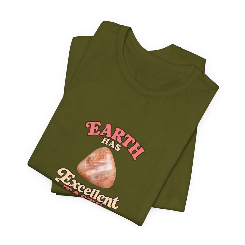 Earth Has Excellent Taste — Peach Moonstone Tee | Greens