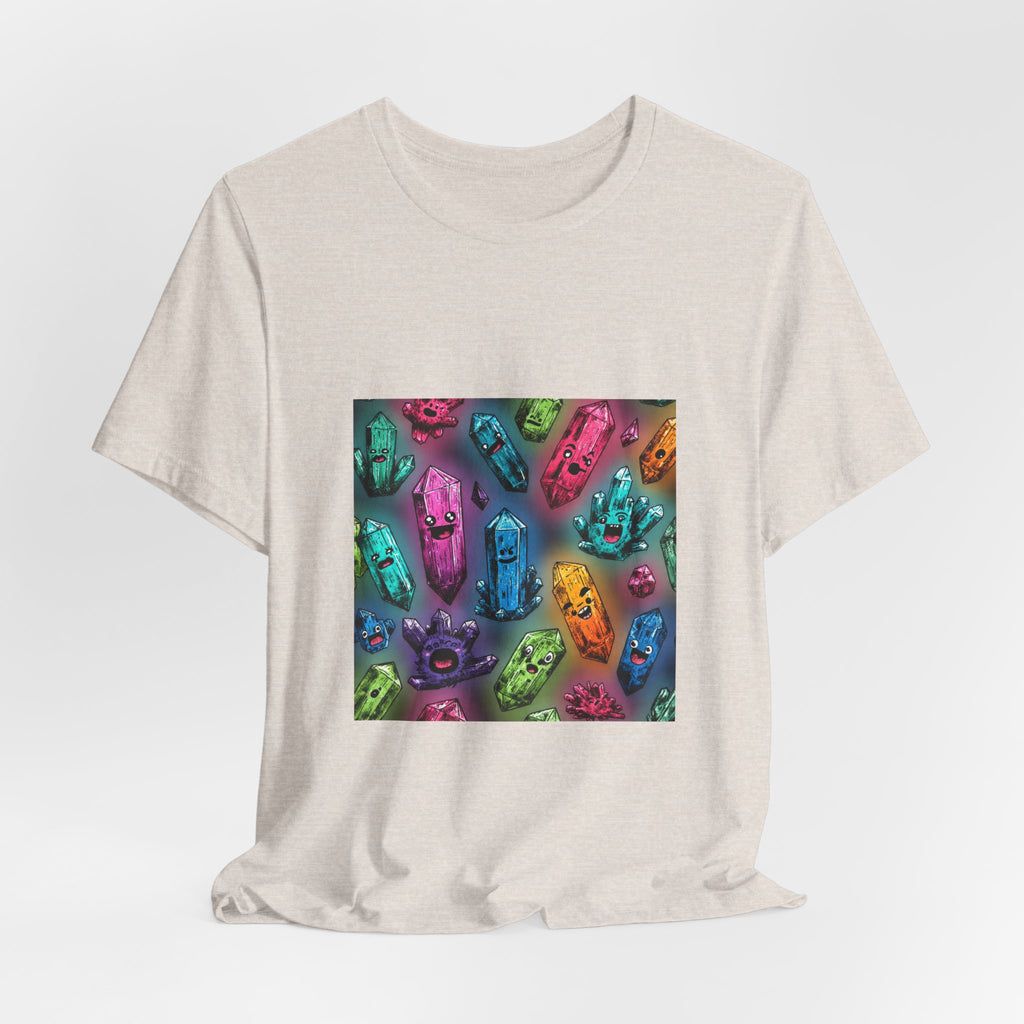 Colorful Crystal Characters T-Shirt | Sandy Neutrals & Oranges