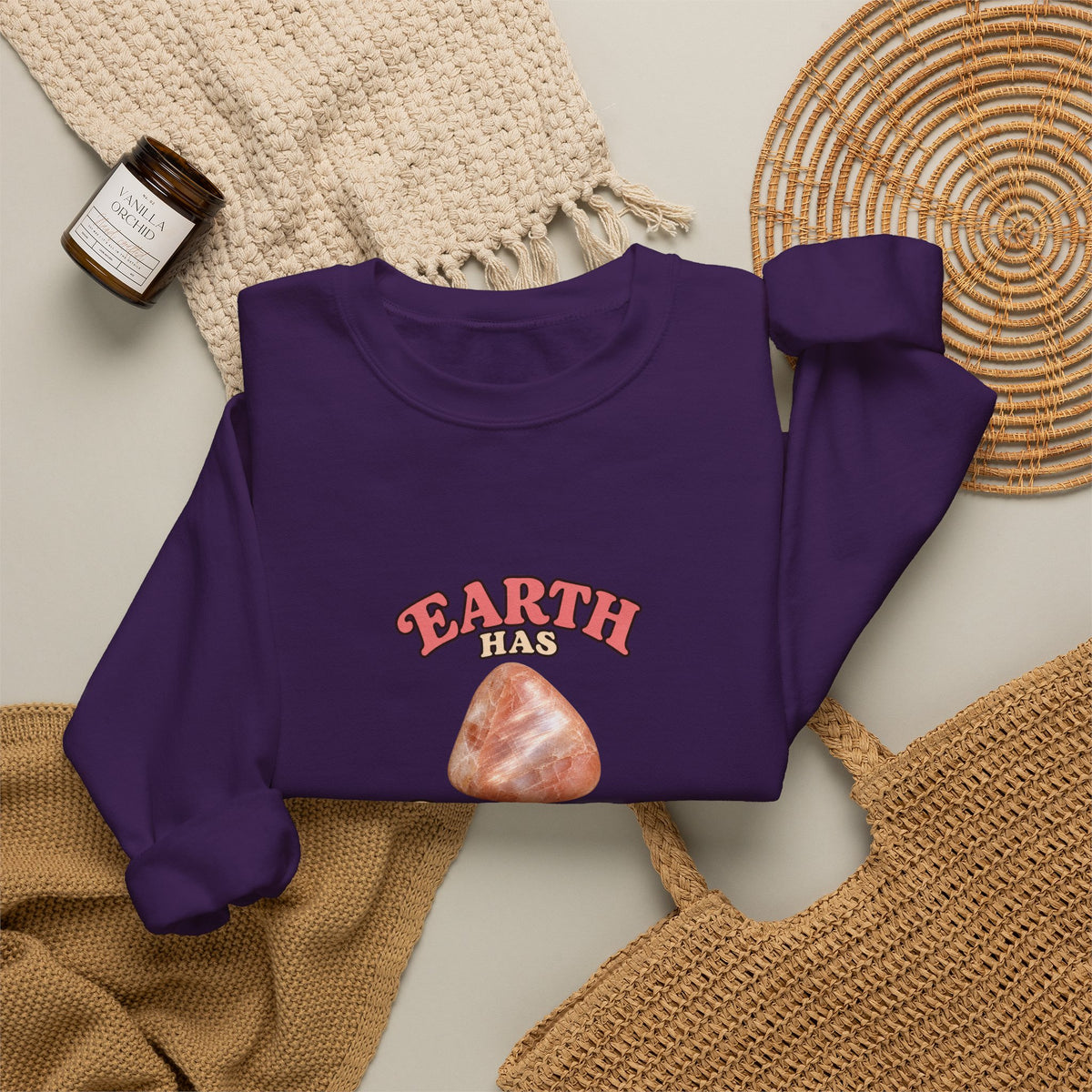 Earth Has Excellent Taste — Peach Moonstone Crewneck | Blues, Purples & Pinks