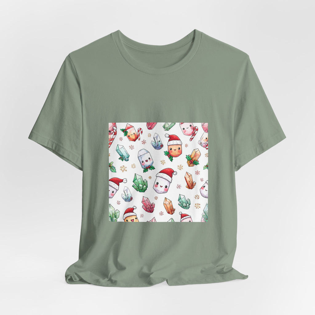 Pastel Christmas Crystal Friends T-Shirt | Golds, Mints & Teal