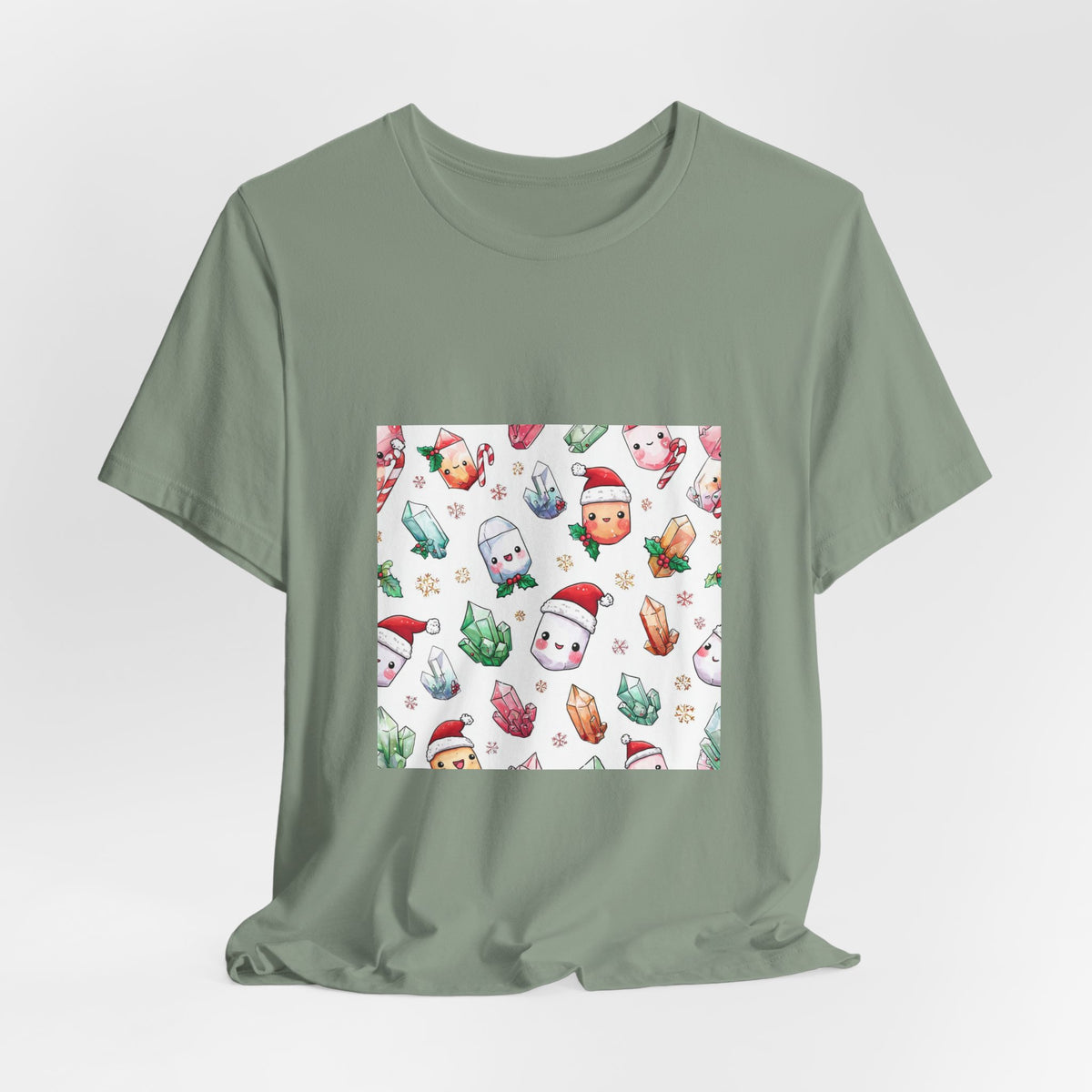 Pastel Christmas Crystal Friends T-Shirt | Golds, Mints & Teal
