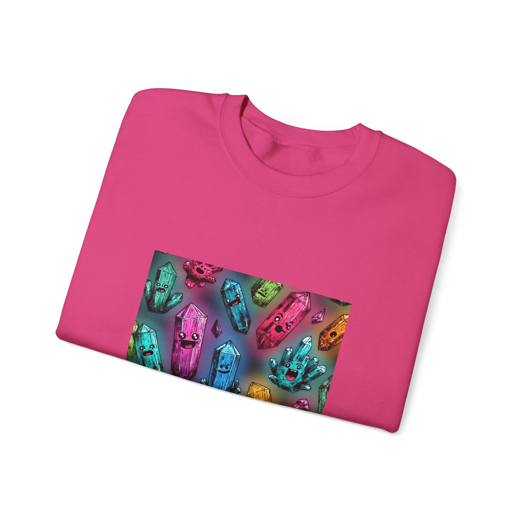 Colorful Crystal Characters Crewneck | Blues, Purples & Pinks